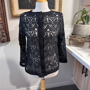 Elegant Black Lace Blazer